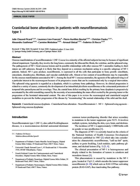 Craniofacial Bone Alterations in Patients with Neurofibromatosis Type 1