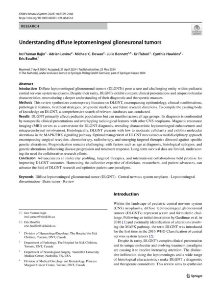 Understanding Diffuse Leptomeningeal Glioneuronal Tumors