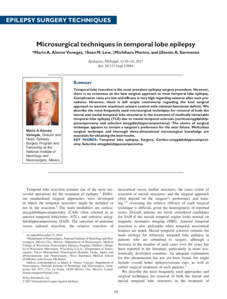 Microsurgical techniques in temporal lobe epilepsy