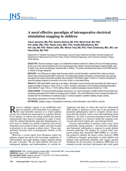 A novel effective paradigm of intraoperative electrical stimulation mapping in children