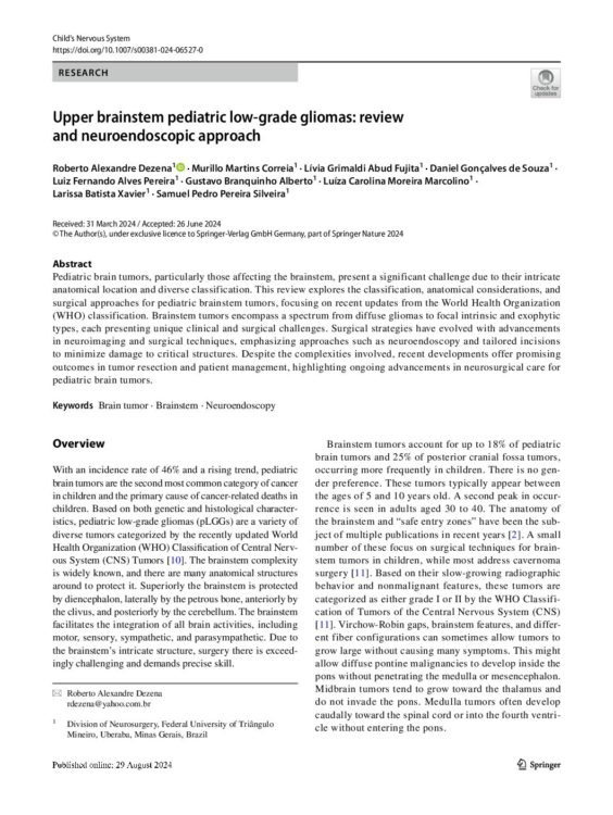 Upper Brainstem Pediatric Low-Grade Gliomas: Review and Neuroendoscopic Approach