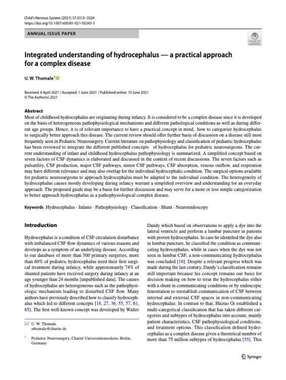 Integrated understanding of hydrocephalus – a practical approach for a complex disease