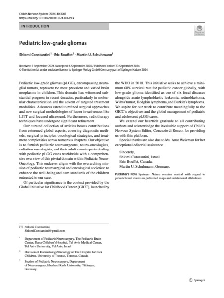 Pediatric Low-Grade Gliomas