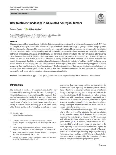 New Treatment Modalities in NF1-Related Neuroglial Tumors