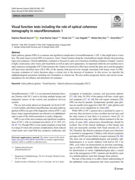 Visual Function Tests Including the Role of Optical Coherence ...