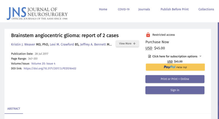 Brainstem angiocentric glioma: report of 2 cases