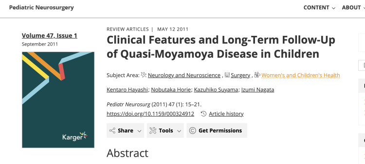 Clinical Features and Long-Term Follow-Up of Quasi-Moyamoya Disease in Children