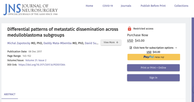 Differential patterns of metastatic dissemination across medulloblastoma subgroups