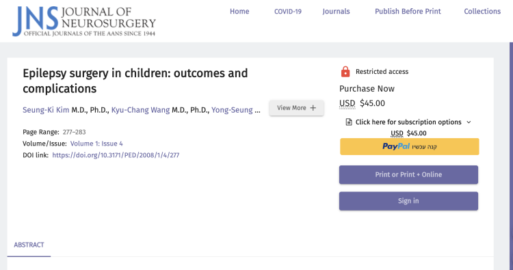 Epilepsy surgery in children: outcomes and complications