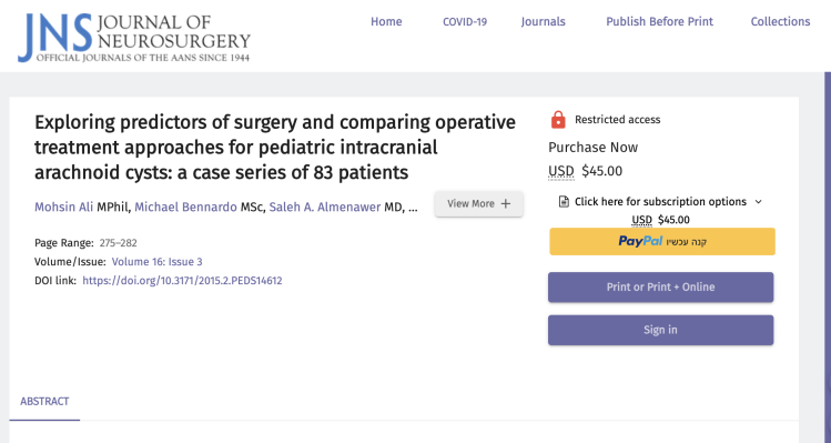 Exploring predictors of surgery and comparing operative treatment approaches for pediatric intracranial arachnoid cysts: a case series of 83 patients