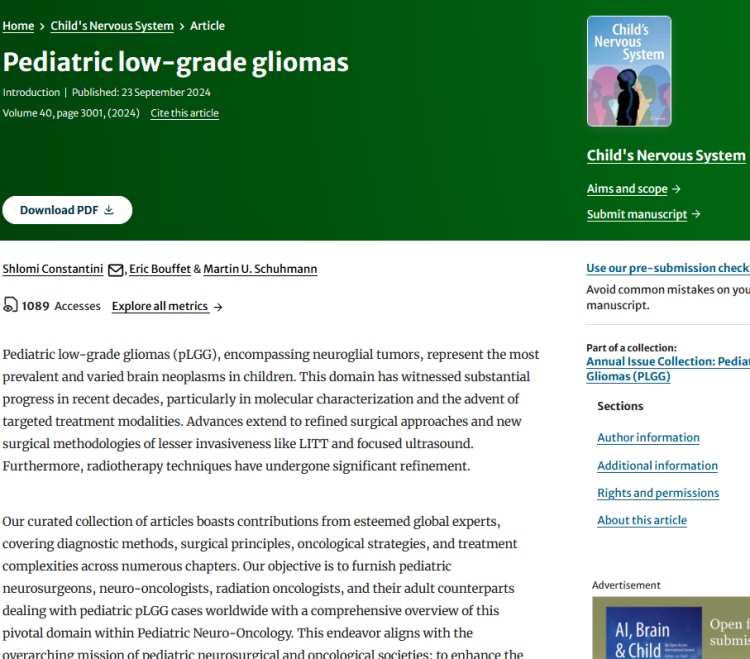 Pediatric Low-Grade Gliomas