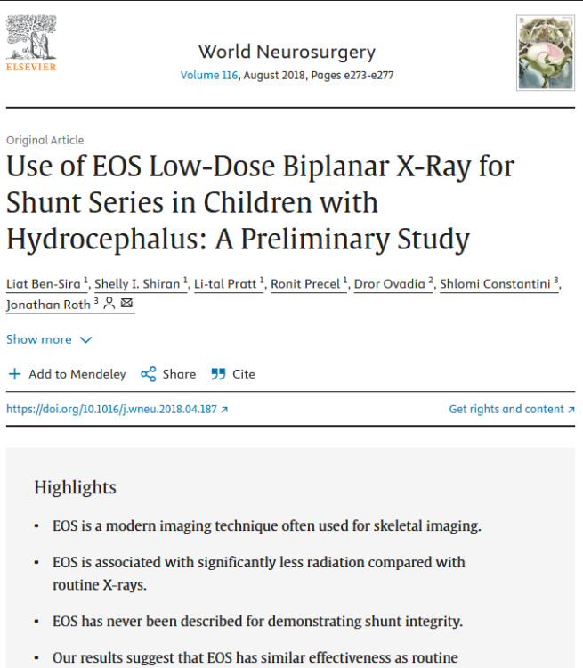 Eos X Raz Use of EOS Low-Dose Biplanar X-Ray for Shunt Series in Children with ...