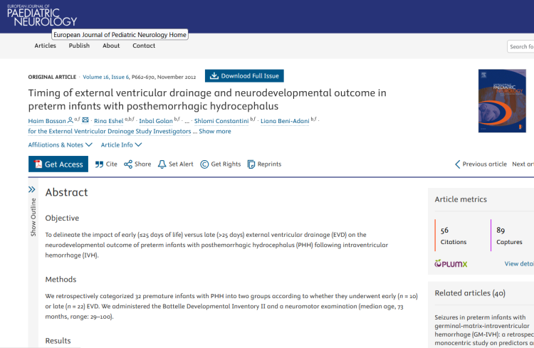 Timing of External Ventricular Drainage and Neurodevelopmental Outcome in Preterm Infants with Posthemorrhagic Hydrocephalus