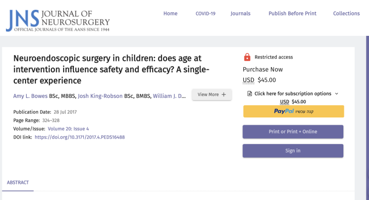 Neuroendoscopic surgery in children: does age at intervention influence safety and efficacy? A single-center experience