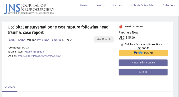 Occipital aneurysmal bone cyst rupture following head trauma: case report