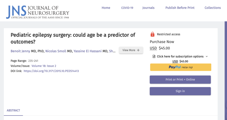 Pediatric epilepsy surgery: could age be a predictor of outcomes?