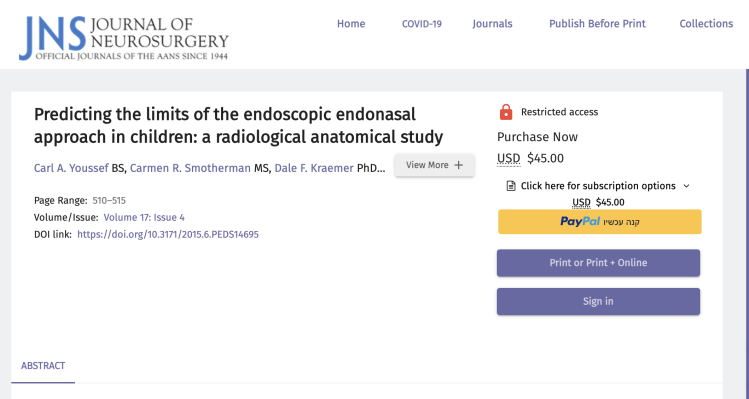 Predicting the limits of the endoscopic endonasal approach in children: a radiological anatomical study