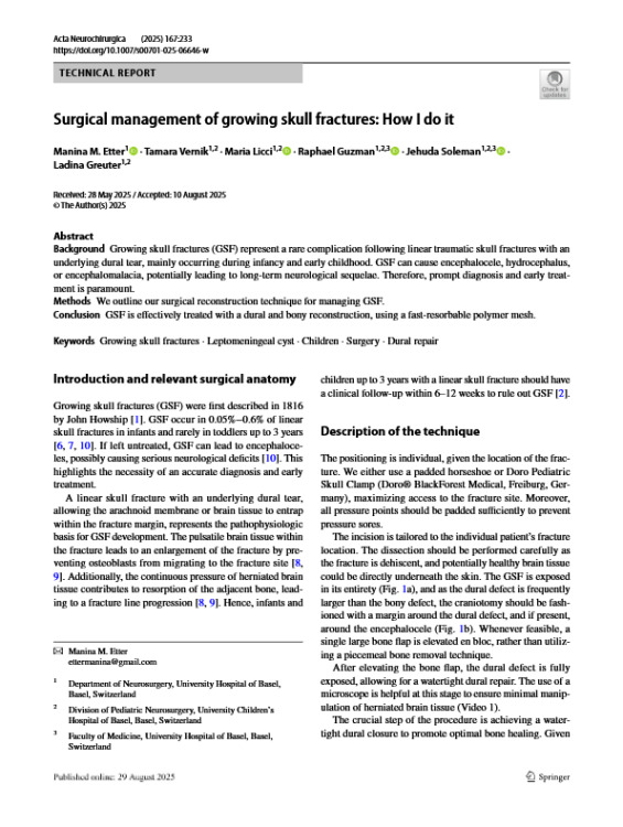 Surgical Management of Growing Skull Fractures: How I Do It