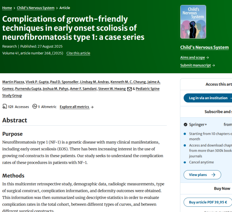 Complications of Growth-Friendly Techniques in Early Onset Scoliosis of Neurofibromatosis Type 1: A Case Series