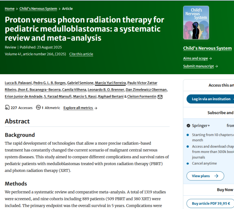 Proton Versus Photon Radiation Therapy for Pediatric Medulloblastomas: A Systematic Review and Meta-Analysis
