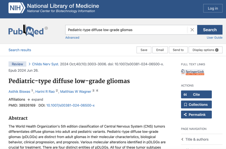 Pediatric-type diffuse low-grade gliomas