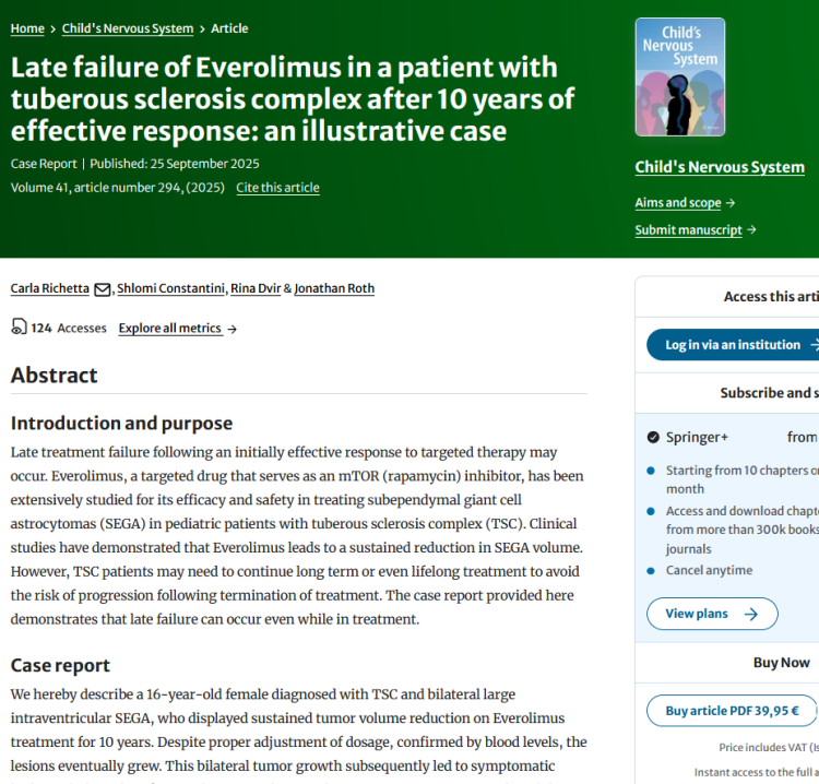 Late Failure of Everolimus in a Patient with Tuberous Sclerosis Complex After 10 Years of Effective Response: An Illustrative Case