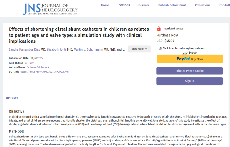 Effects of Shortening Distal Shunt Catheters in Children as Relates to Patient Age and Valve Type: A Simulation Study with Clinical Implications
