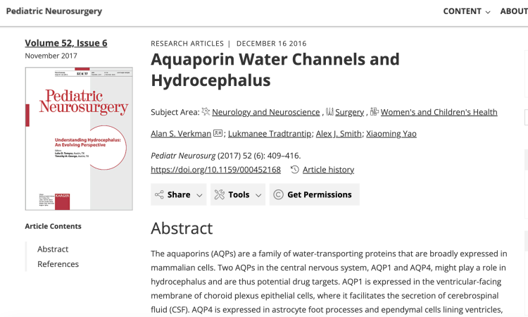 Aquaporin Water Channels and Hydrocephalus