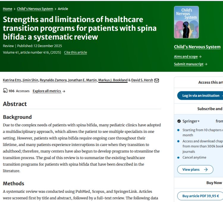 Strengths and Limitations of Healthcare Transition Programs for Patients with Spina Bifida: A Systematic Review
