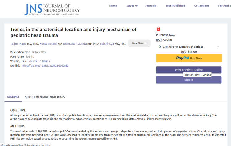 Trends in the Anatomical Location and Injury Mechanism of Pediatric Head Trauma