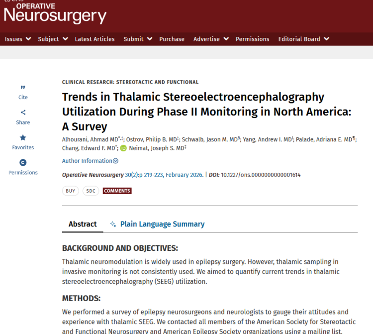 Trends in Thalamic Stereoelectroencephalography Utilization During Phase II Monitoring in North America: A Survey