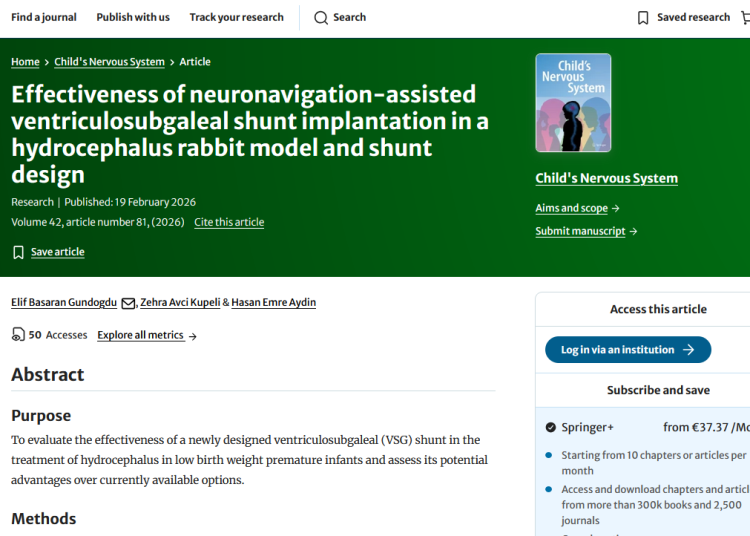 Effectiveness of Neuronavigation-Assisted Ventriculosubgaleal Shunt Implantation in a Hydrocephalus Rabbit Model and Shunt Design
