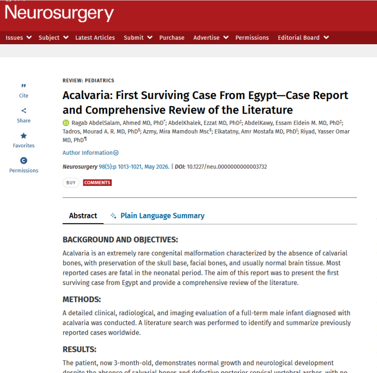 Acalvaria: First Surviving Case From Egypt-Case Report and Comprehensive Review of the Literature
