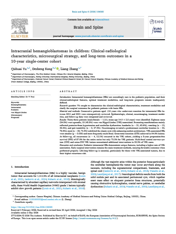 Intracranial Hemangioblastomas in Children: Clinical-Radiological Characteristics, Microsurgical Strategy, and Long-Term Outcomes in a 10-Year Single-Center Cohort