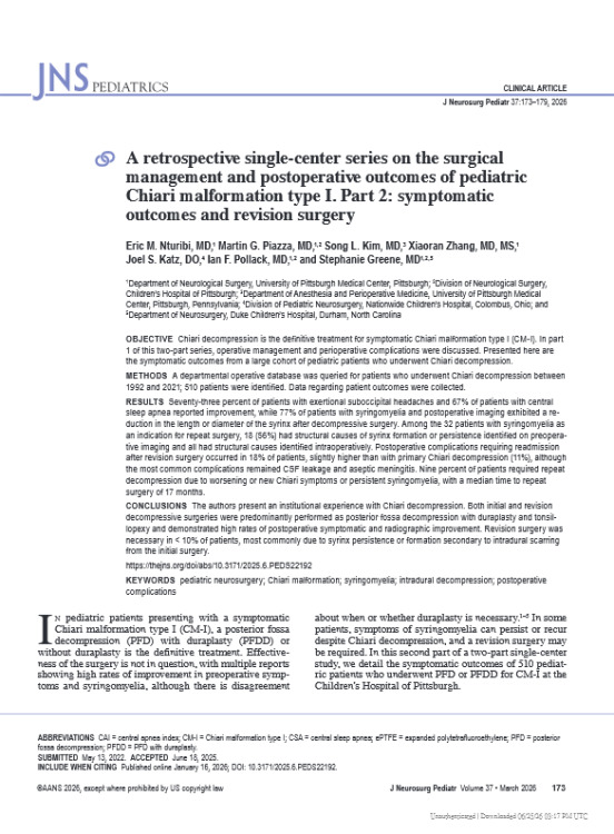 A Retrospective Single-Center Series on the Surgical Management and Postoperative Outcomes of Pediatric Chiari Malformation Type I. Part 2: Symptomatic Outcomes and Revision Surgery