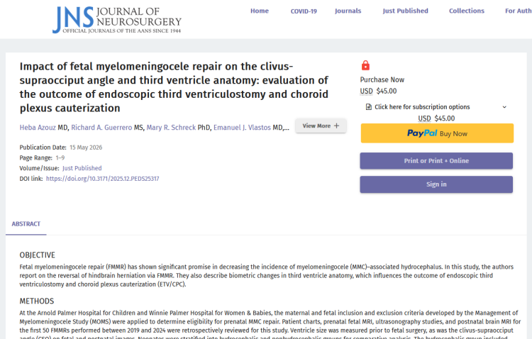 Impact of Fetal Myelomeningocele Repair on the Clivus-Supraocciput Angle and Third Ventricle Anatomy: Evaluation of the Outcome of Endoscopic Third Ventriculostomy and Choroid Plexus Cauterization