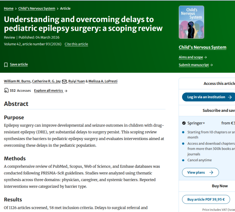 Understanding and Overcoming Delays to Pediatric Epilepsy Surgery: A Scoping Review