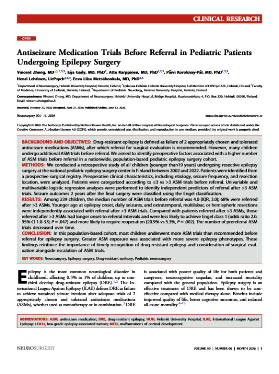 Antiseizure Medication Trials Before Referral in Pediatric Patients Undergoing Epilepsy Surgery