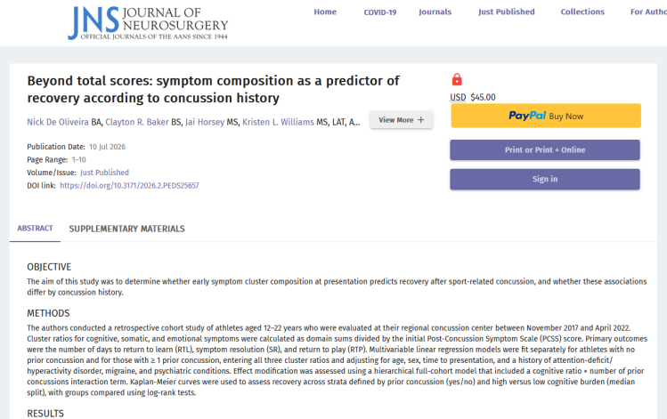 Beyond Total Scores: Symptom Composition as a Predictor of Recovery According to Concussion History