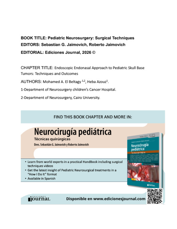 Endoscopic Endonasal Approach to Pediatric Skull Base Tumors: Techniques and Outcomes
