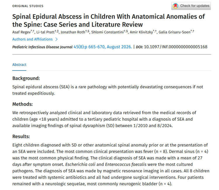 Spinal Epidural Abscess in Children With Anatomical Anomalies of the Spine: Case Series and Literature Review